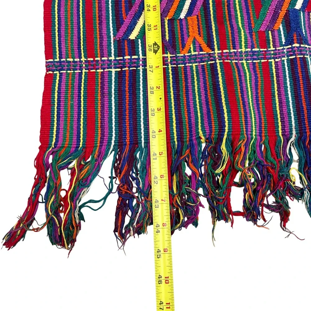 Vintage Traditional Guatemalan Handwoven Textile Table Runner Wall Hanging 45x24